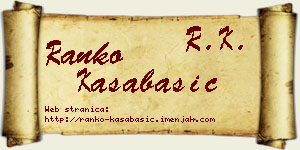 Ranko Kasabašić vizit kartica